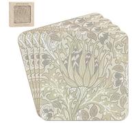 The Leonardo Collection William Morris Christmas Artichoke Coasters Set 4 For Home & Office | Stylish Drink Mat For Dining | Durable Drink Coasters For Tabletops | Home Decor Accessories for Drinks