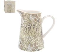 The Leonardo Collection William Morris Christmas Artichoke Jug for Home & Kitchen | Stylish Cream & Milk Jug for Gravy, Water, Juice Or Events | Decorative Printed Vase Alternative for Daily Use
