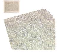 The Leonardo Collection William Morris Christmas Artichoke Placemats Set 4 For Dining | Easy Clean Non Slip Place Mats For Dinner Plates & Table Décor | Durable Table Mats For Home & Kitchen