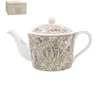 The Leonardo Collection William Morris Christmas Artichoke Teapot - Festive Ceramic Tea Pot with Elegant Seasonal Design, Decorative Holiday Tableware and Thoughtful Gift for Tea Lovers and Collectors