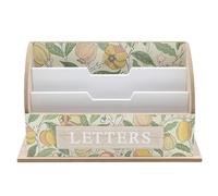 The Leonardo Collection William Morris Fruit Letter Rack | Stylish Desk Organizer for Home & Office | Decorative Letter Holder for Mail & Documents | Space-Saving Paper Tray & File Organizer
