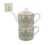The Leonardo Collection William Morris Hyacinth Tea for One | Lovely Design Tea Pot & Cup Set | Ceramic Tea Pot Gift Set | Beautiful Printed Tea Pot for Home & Office