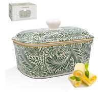 The Leonardo Collection William Morris Larkspur Butter Dishes for Kitchen & Home | Dishwasher Safe Butter Dish with Lid for Keep Butter Fresh | Durable BPA-Free Butterdish for Butter Storage