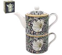 The Leonardo Collection William Morris Pimpernel Tea for One | Lovely Design Tea Pot & Cup Set | Ceramic Tea Pot Gift Set for Women & Men | Beautiful Printed Tea Pot for Home & Office