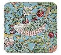 The Leonardo Collection William Morris Strawberry Thief Coasters S4 | Durable Drinks Coasters For Tea Coffee And Cold Drinks | Stylish Home Décor Accent For Dining Tables And Living Spaces