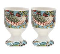 The Leonardo Collection William Morris Strawberry Thief Egg Cups for Breakfast Table | Reusable Dishwasher Safe Novelty Eggcup Stands | Stylish Boiled Egg Holders Gift for Women & Men