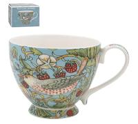 The Leonardo Collection William Morris Strawberry Thief Footed Mug 350ml for Coffee, Tea and Hot Drinks | Fine China Coffee Mugs for Daily Use | Practical Drinkware Gifts for Women & Men