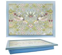 The Leonardo Collection William Morris Strawberry Thief Laptray For Food Serving & Breakfast | Comfortable Lap Trays With Bean Bag Cushion | Durable Lap Trays For Eating On Lap For Adults