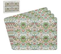 The Leonardo Collection William Morris Strawberry Thief Placemats Set of 4 For Dining | Ideal Kitchen Mats Non Slip Washable Place Mats For Table | Easy to Clean Table Mats For Dinner Plates