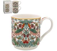 The Leonardo Collection William Morris Strawberry Thief Stacking Mugs for Home & Kitchen | Newly Designed Mugs for Tea & Coffee | Lovely Cup for Mens Gifts & Birthday Gifts for Women