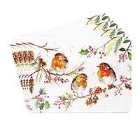 The Leonardo Collection Winter Robins Kitchen Placemats Set of 4