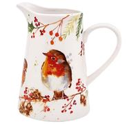 The Leonardo Collection Winter Robins New Jug for Home & Office | Stylish Cream & Milk Jug for Multiple Use in Kitchen | Ideal Fine China Mug for Cream, Gravy & Home Décor