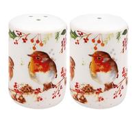 The Leonardo Collection Winter Robins Salt and Pepper Set for Kitchen & Dining | Elegant British Design Salt and Pepper Shakers | Durable Shaker for Home, Restaurants & Table Use