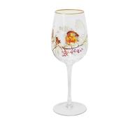 The Leonardo Collection Winter Robins Wine Glass for Home & Restaurants | Stylish Glassware for All Type of Drinks | Lovely Tableware Drinking Glasses Gifts for Women & Men