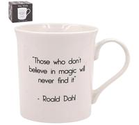 The Leonardo Collection Wise Words Believe in Magic Mug - Roald Dahl 350ml for Coffee, Tea and Hot Drinks | Fine China Coffee Mugs for Daily Use | Practical Drinkware Gifts for Women & Men