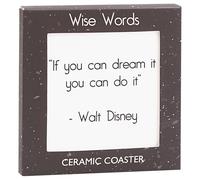 The Leonardo Collection Wise Words If You Can Dream It Coaster - Walt Disney | Durable Drinks Coasters For Tea Coffee And Cold Drinks | Stylish Home Décor Accent For Dining Tables And Living Spaces