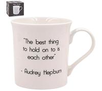 The Leonardo Collection Wise Words The Best Thing Mug - Audrey Hepburn 350ml for Coffee, Tea and Hot Drinks | Fine China Coffee Mugs for Daily Use | Practical Drinkware Gifts for Women & Men