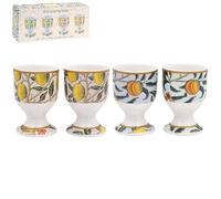 The Leonardo Collection Wm. Morris Assortments Fine China Fruits Egg Cups Set of 4 for Home & Kitchen | Dishwasher Safe Eggcup Stands for Breakfast Table | Durable Boiled Egg Holder for Daily Use