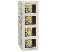 The Leonardo Collection Wm. Morris Assortments Fine China Fruits Stacking Mugs Set 4 x 300ml for Hot & Cold Drinks | Durable Coffee Cups for Home & Office | Easy-to-Hold Coffee Mugs for Daily Use