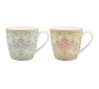 The Leonardo Collection Wm. Morris Assortments Fine China Hyacinth Breakfast Mugs Set 2 x 480ml for Hot & Cold Drinks | Durable Coffee Cups for Home & Office | Easy-to-Hold Mugs for Daily Use