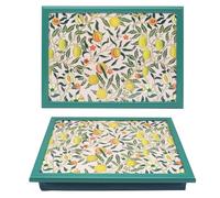 The Leonardo Collection Wm. Morris Assortments Wood Fruits Laptray For Food Serving & Breakfast | Comfortable Lap Trays With Bean Bag Cushion | Durable Lap Trays For Eating On Lap For Adults