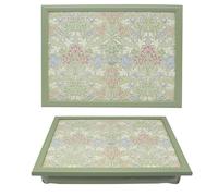 The Leonardo Collection Wm. Morris Assortments Wood Hyacinth Laptray For Food Serving & Breakfast | Comfortable Lap Trays With Bean Bag Cushion | Durable Lap Trays For Eating On Lap For Adults