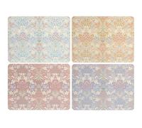 The Leonardo Collection Wm. Morris Assortments Wood Hyacinth Placemats Set of 4 for Kitchen & Dining | Durable Table Mats for Everyday Use | Table Accessories Easy to Clean Place Mats