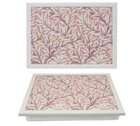 The Leonardo Collection Wm. Morris Assortments Wood Willow Bough Laptray For Food Serving & Breakfast | Comfortable Lap Trays With Bean Bag Cushion | Durable Lap Trays For Eating On Lap For Adults