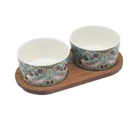 The Leonardo Collection Wm. Morris Strawberry Thief 2 Snack Bowls with Tray