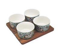 The Leonardo Collection Wm. Morris Strawberry Thief Teal Stoneware Strawberry Thief Snack Bowls for Home and Restaurants | Microwave & Dishwasher Safe Everyday Crockery for Cereal, Noodle, and Fruits