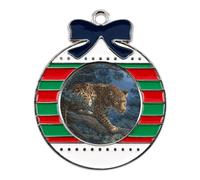 The Leopard at Night Christmas Tree Ornaments Decor Circular