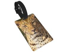 The Leopard Hunting Luggage Tags for Suitcases - Durable PVC ID Tags with Detachable Straps for Travel, Backpack, Golf Bag, Anti-Loss