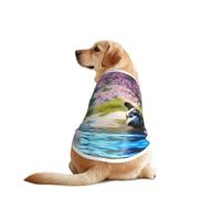 The Leopard Next to The Lilac Flower Dog Shirt Vest Dog Clothes- Breathable Cooling for Big Dogs, Sun Protection Comfort Wear for Golden Retriever, Husky, Alaska Outdoor Activities XX-Large