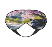 The Leopard Next to The Lilac Flower Soft Eye Mask for Sleeping - Ideal for Women Men and Travel, Comfortable & Adjustable, Perfect for Indoor/Outdoor Use