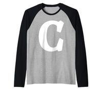 The Letter C Fun Big and Bold for Events Family Teams Groups Raglan Baseball Tee