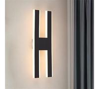 The Letter H Wall Light Acrylic Sconce Light Fixture Simple LED Wall Mounted Lamp Indoor Decoration -White, White Light (Color : Black (Warm Light))