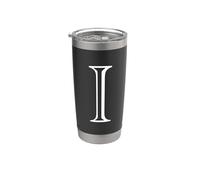The Letter I Classic Style Capital Alphabet Monogram Initial Stainless Steel Insulated Tumbler