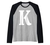 The Letter K Fun Big and Bold for Events Family Teams Groups Raglan Baseball Tee