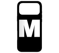 The Letter M Capital Plain White Bold Text Case for iPhone 17 Pro Max