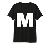 The Letter M Capital Plain White Bold Text Premium T-Shirt