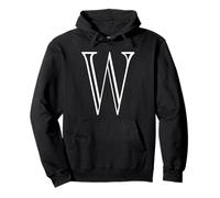 The Letter W Classic Style Capital Alphabet Monogram Initial Pullover Hoodie