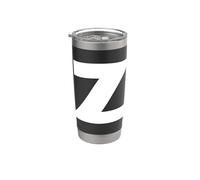 The Letter Z Capital Plain White Bold Text Stainless Steel Insulated Tumbler