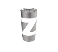 The Letter Z Capital Plain White Bold Text Stainless Steel Insulated Tumbler