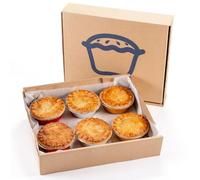 The Lewis Pie Co Trio: Chicken & Mushroom Pies, Steak & Kidney Pies, and Minced Beef & Onion Pies - 6 Deliciously Crafted Pies Encased in a Golden Flaky Crust - Conveniently Delivered to Your Door