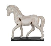 The Libra Company Horse Aged Sculpture - Polyresin - L13.2 x W45.2 x H41 cm - White The Libra Company White