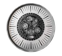 The Libra Company Palladium Wall Clock With Moving Cogs - Metal/MDF/Plastic/Alum in Silver The Libra Company Silver