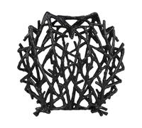The Libra Company Twig Sculpture Disc Vase - Aluminium - L9 x W34 x H31 cm - Raw Black The Libra Company Black