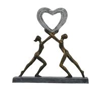 The Libra Company Uplifting Love Couple With Heart Resin Sculpture - Limestone/Polyresin in Bronze The Libra Company Bronze