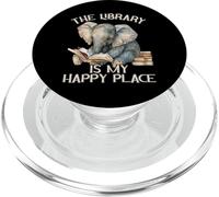 The Library Is My Happy Place Elephant Teacher PopSockets PopGrip for MagSafe