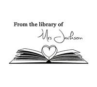 The Library of Stamp - Custom & Personalized Book Stamp, Heart & Book Design